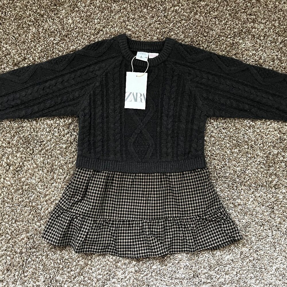 NEW ZARA Kids - Girls Combo Knit Dress - Size 5T